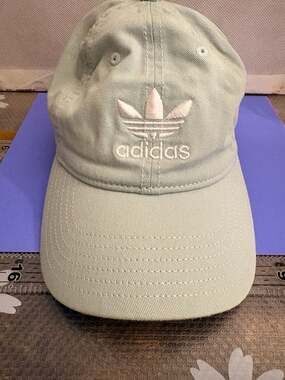 adidas Originals Women's Relaxed Fit Strapback Hat in Ash Green